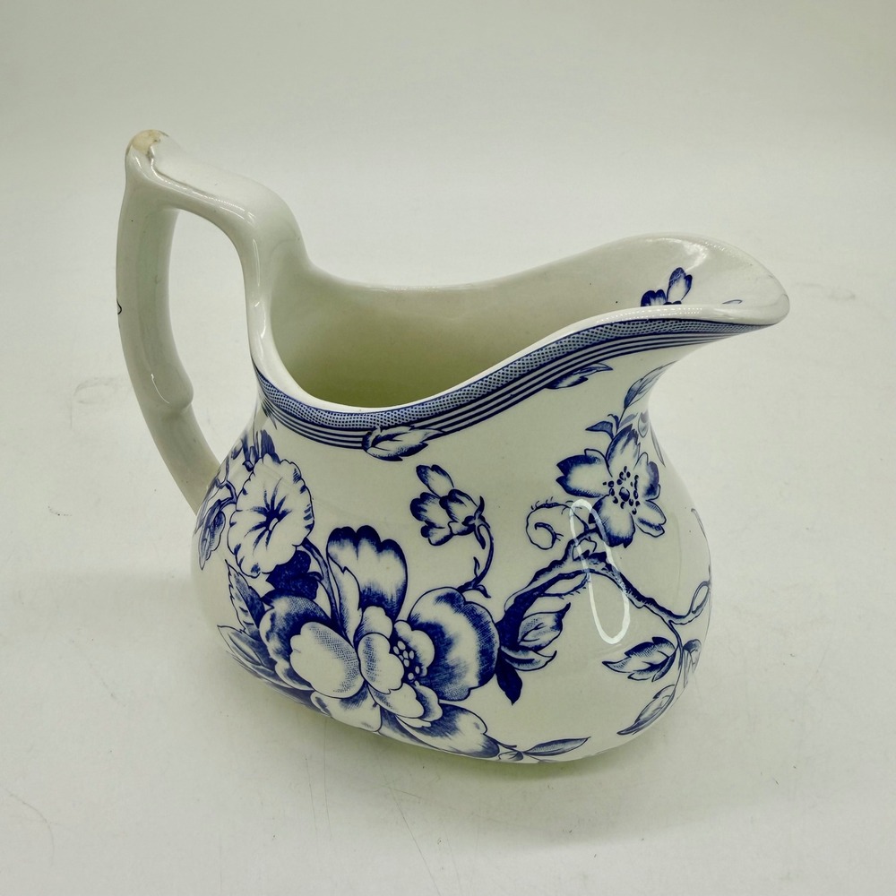 Spode Laura Ashley Clifton Creamer Pitcher Blue White Floral Vintage England